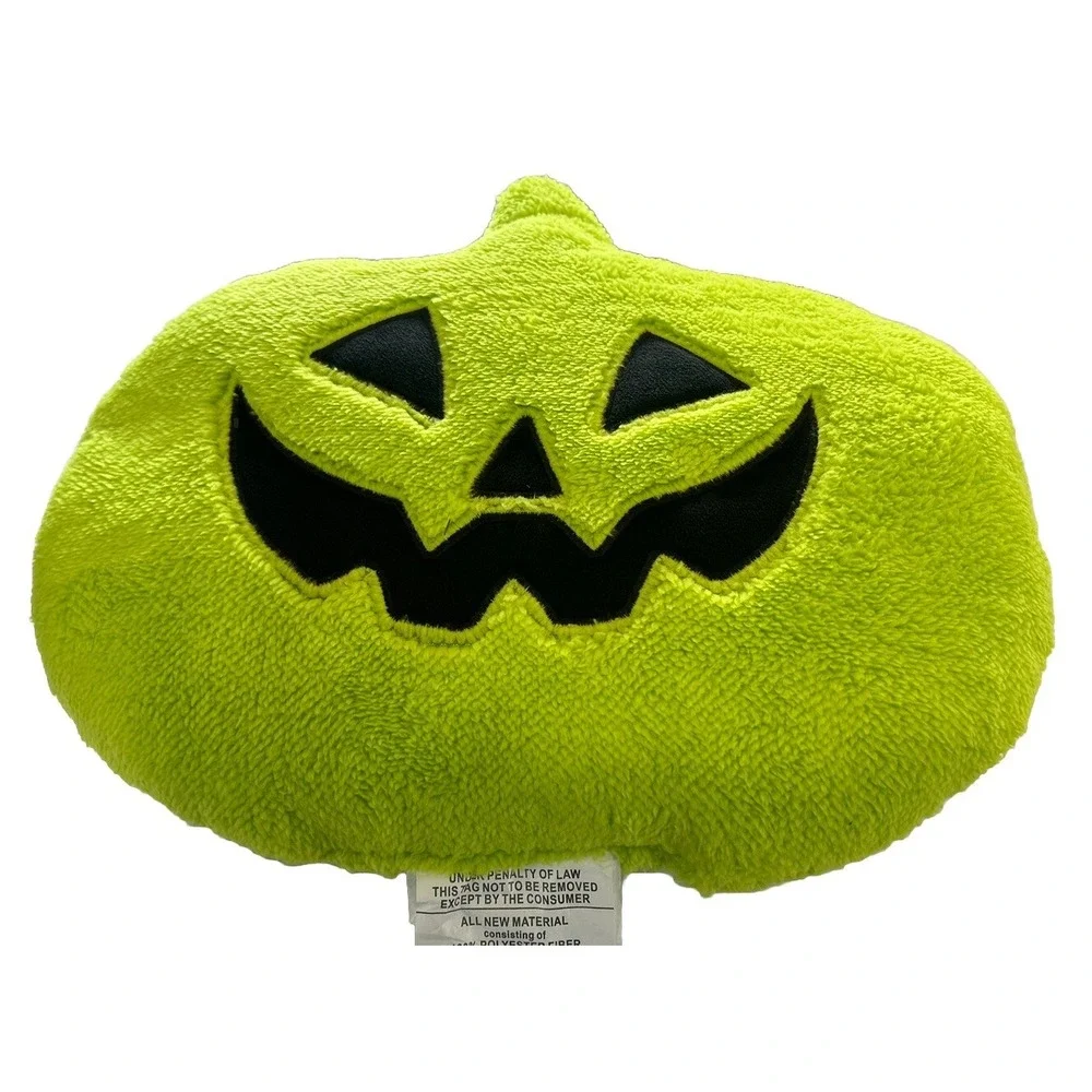 Target 2024 Hyde & EEK! Green Oval Pumpkin Faux Shearling Halloween Pillow New